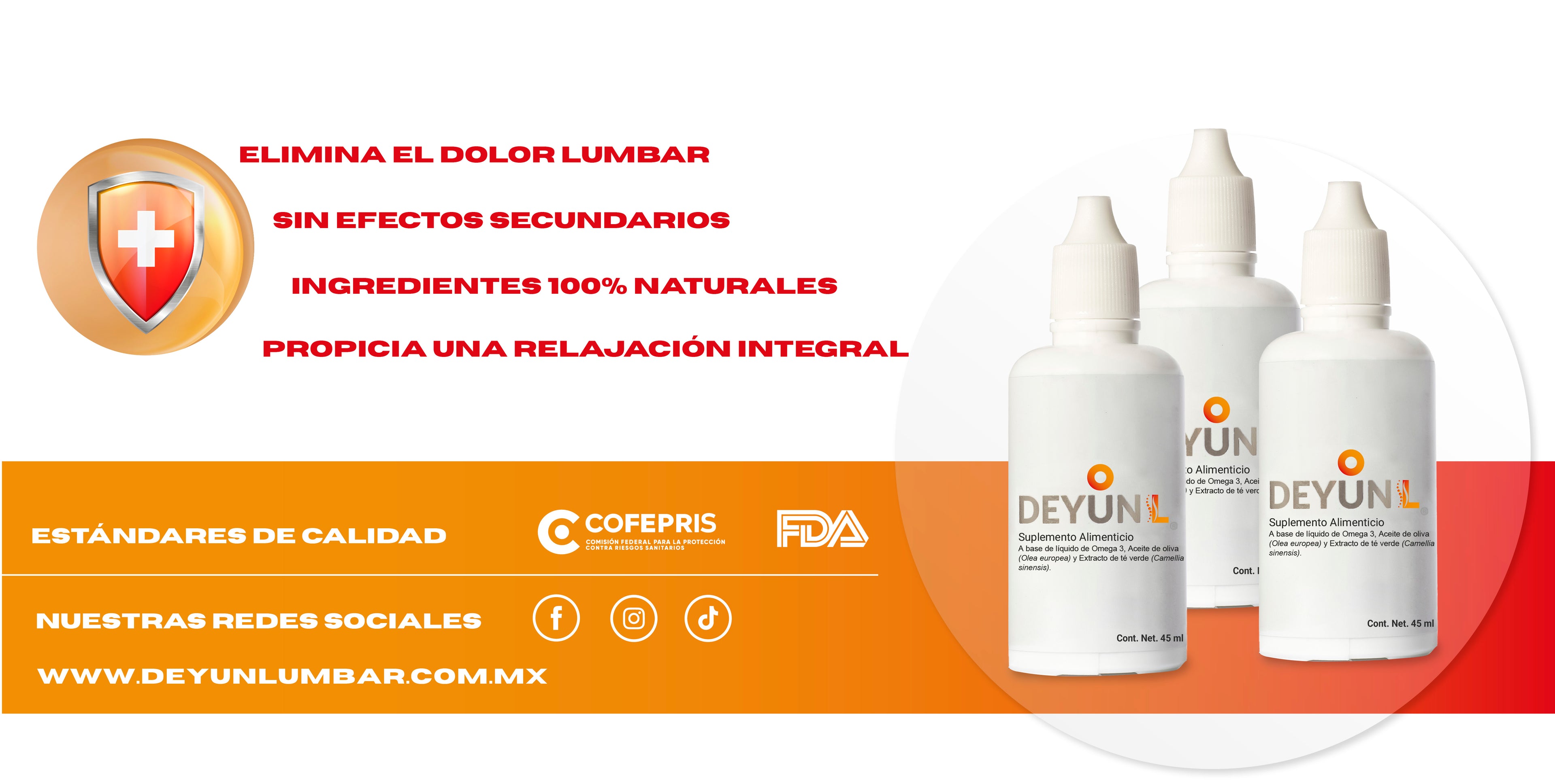 Imagen de los estándares de calidad que cumple el suplemento natural Deyun L para aliviar el dolor lumbar